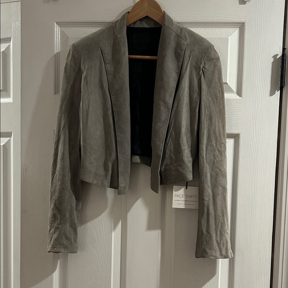 Page Thirty Women's suede Gray Jacket
